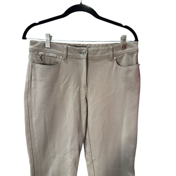 White House Black Market WHBM Skimmer Jeans Ankle Zippers Tan Size 6 Pre-Own EUC - Picture 3 of 9